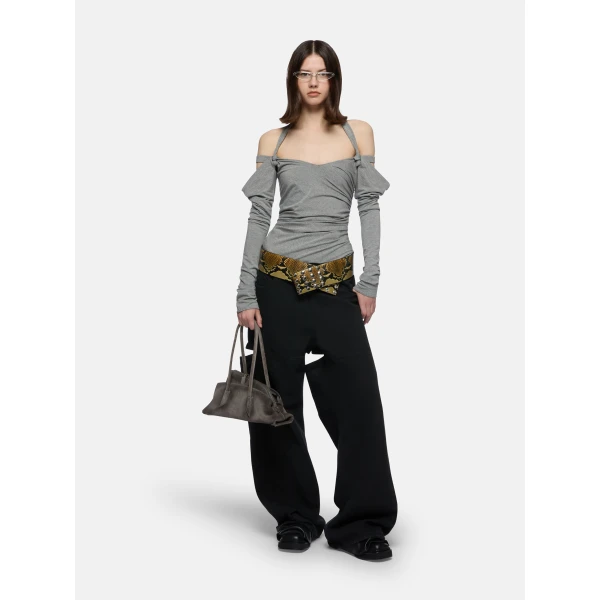 The Attico Black Long Pant - The Attico Pants - Designed by Gilda Ambrosio & Giorgia Tordini - Shop at Luxury Shoes 