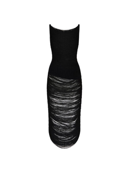 The Attico Black Midi Dress - The Attico Dresses - Designed by Gilda Ambrosio & Giorgia Tordini - Shop at Luxury Shoes 