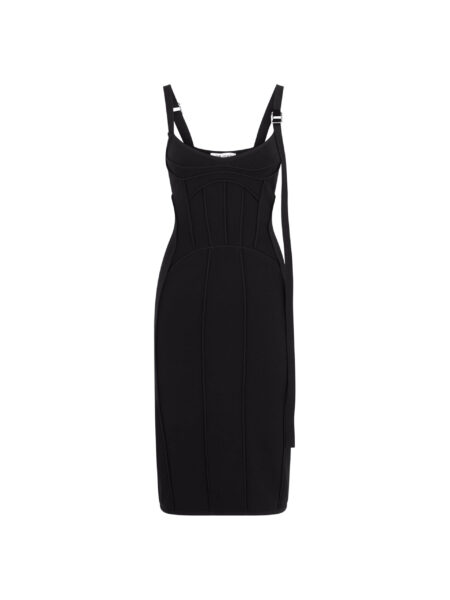 The Attico Black Midi Dress - The Attico Dresses - Designed by Gilda Ambrosio & Giorgia Tordini - Shop at Luxury Shoes 