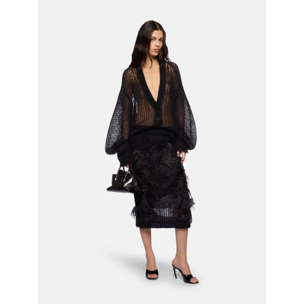 The Attico Black Midi Skirt - The Attico Skirts - Designed by Gilda Ambrosio & Giorgia Tordini - Shop at Luxury Shoes 