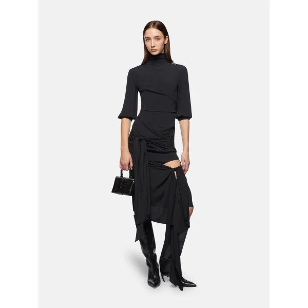 The Attico Black Midi Skirt - The Attico Skirts - Designed by Gilda Ambrosio & Giorgia Tordini - Shop at Luxury Shoes 