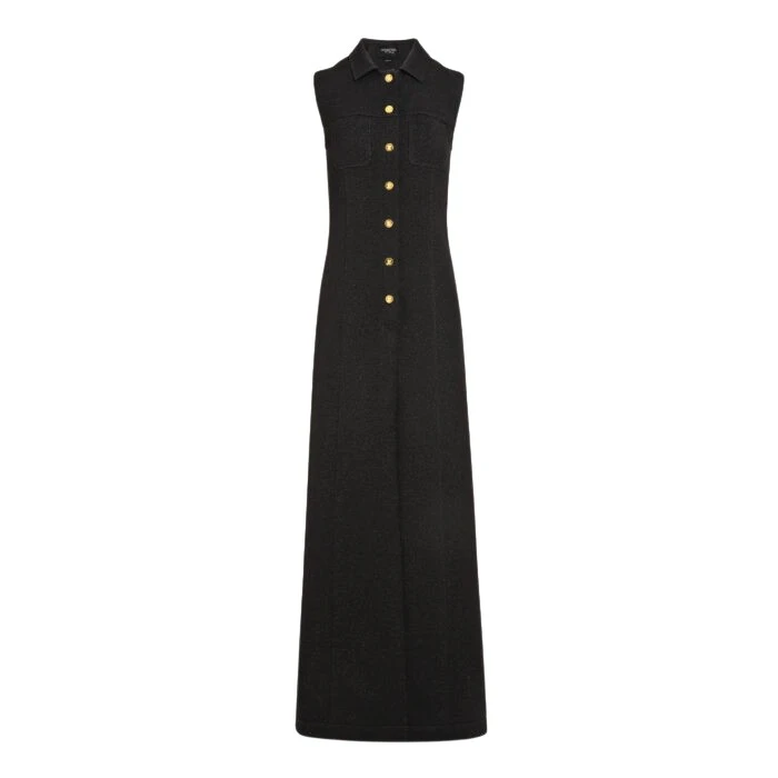Black-Satin-Long-Sleeveless-Vest-Giambattista-Valli-Fall-Winter-2526-815112_nobg Giambattista Valli Black Satin Long Sleeveless Vest - Giambattista Valli Fall Winter 25/26 - Romantic Couture - Shop at Luxury Shoes