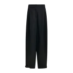 Essentiel Antwerp Black barrel-leg pants with twisted side seams - Essentiel Antwerp Pants - Colorful Belgian Design - Shop at Luxury Shoes 