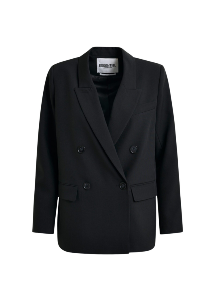 Essentiel Antwerp Black double-breasted blazer - Essentiel Antwerp Jackets - Colorful Belgian Design - Shop at Luxury Shoes 