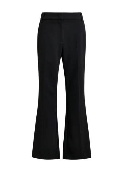 Essentiel Antwerp Black flared pants with rhinestone-embellished sideseams - Essentiel Antwerp Pants - Colorful Belgian Design - Shop at Luxury Shoes 