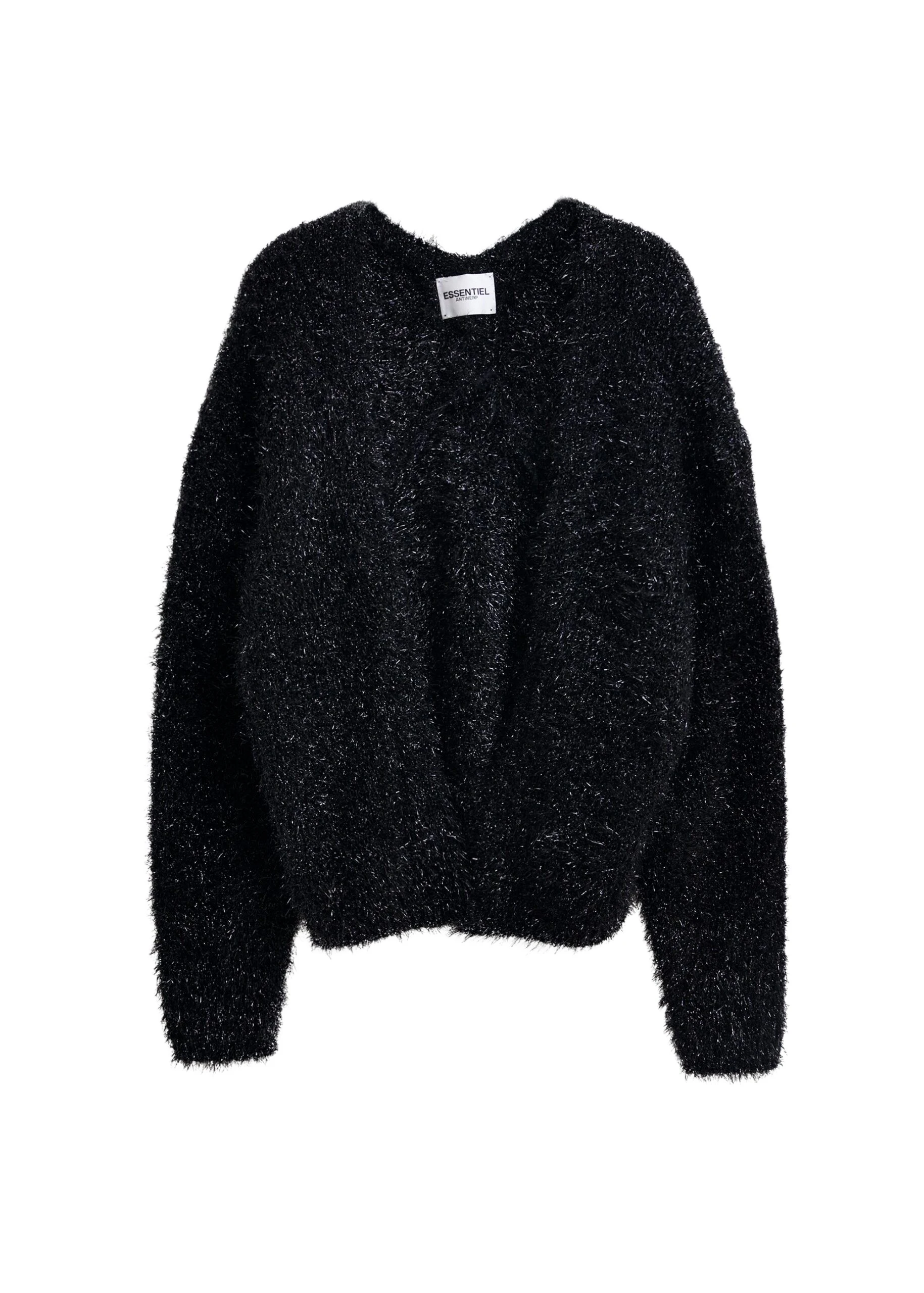 Black-textured-cardigan-with-metallic-finish-Essentiel-Antwerp-Knitwear-scaled92606_nobg Essentiel Antwerp Black textured cardigan with metallic finish - Essentiel Antwerp Knitwear - Colorful Belgian Design - Shop at Luxury Shoes