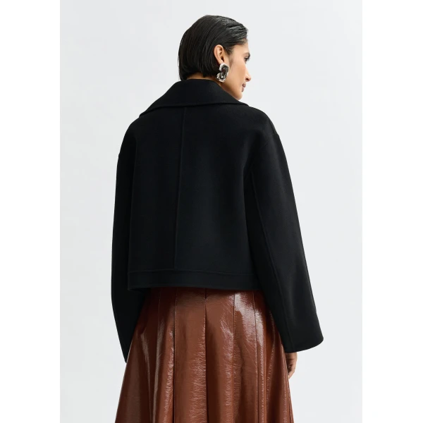 Essentiel Antwerp Black wool double-faced jacket - Essentiel Antwerp Jackets - Colorful Belgian Design - Shop at Luxury Shoes 