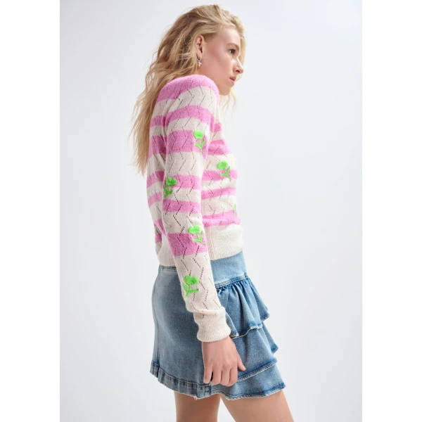 Essentiel Antwerp Blue cotton miniskirt with ruffle details - Essentiel Antwerp Skirts - Colorful Belgian Design - Shop at Luxury Shoes 