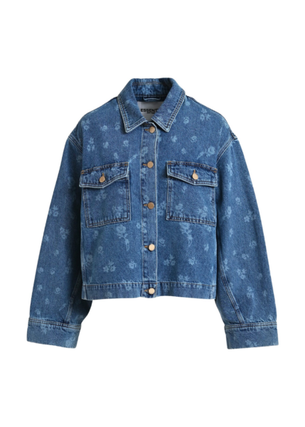 Essentiel Antwerp Blue cropped cotton denim jacket - Essentiel Antwerp Jackets - Colorful Belgian Design - Shop at Luxury Shoes 