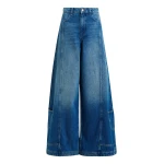 Essentiel Antwerp Blue flared leg cotton dual-panel jeans - Essentiel Antwerp Pants - Colorful Belgian Design - Shop at Luxury Shoes 