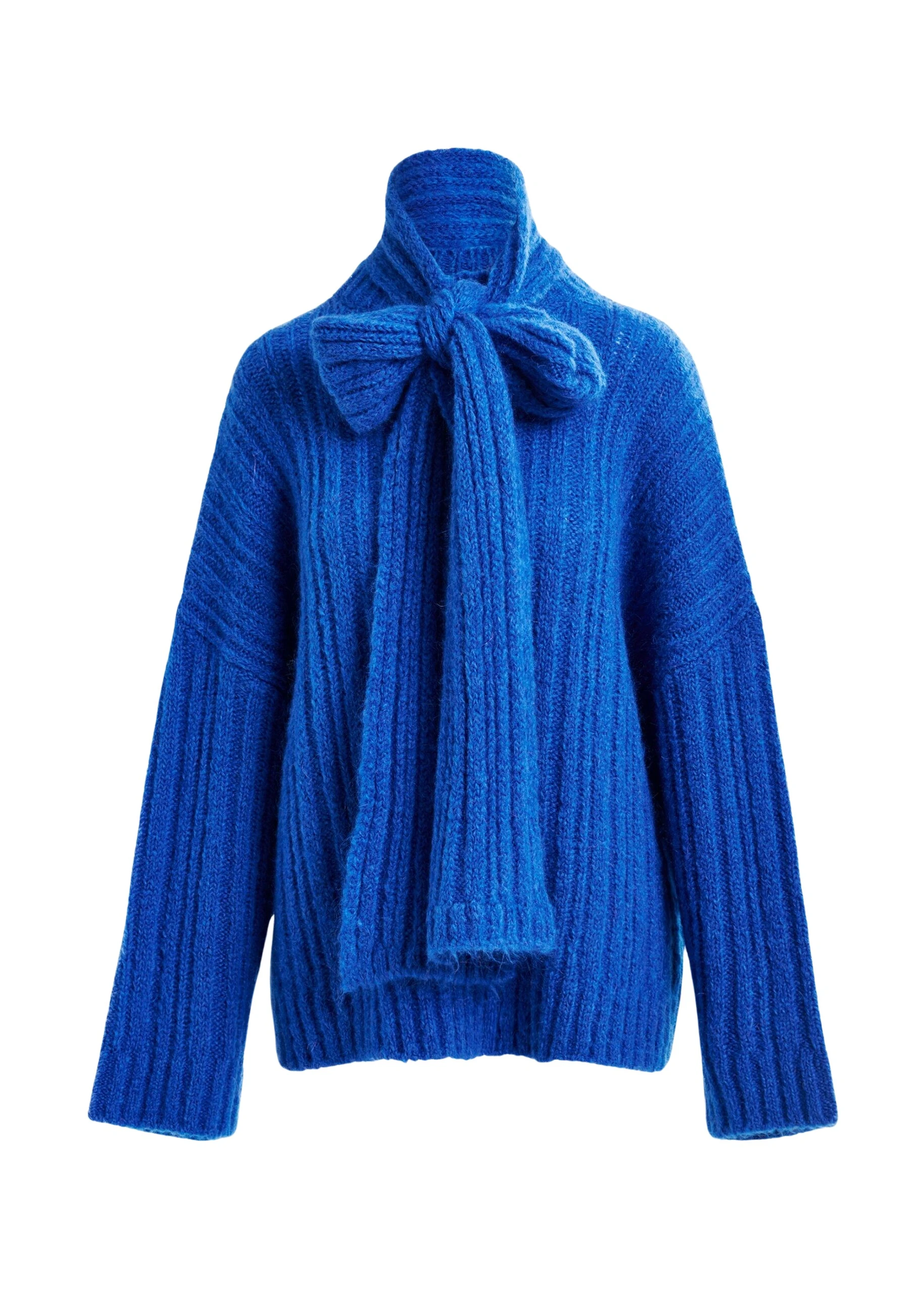 Blue-mohair-blend-ribbed-sweater-with-pussy-bow-tie-Essentiel-Antwerp-Knitwear-scaled56717_nobg Essentiel Antwerp Blue mohair-blend ribbed sweater with pussy-bow tie - Essentiel Antwerp Knitwear - Colorful Belgian Design - Shop at Luxury Shoes