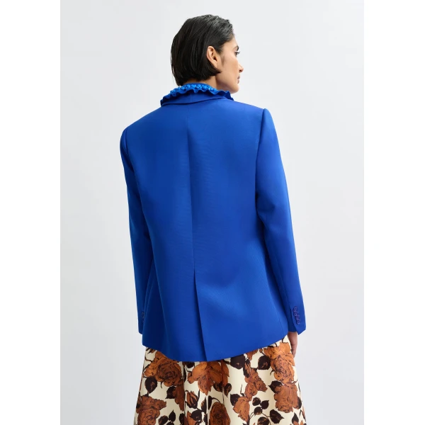 Essentiel Antwerp Blue single-breasted blazer - Essentiel Antwerp Jackets - Colorful Belgian Design - Shop at Luxury Shoes 