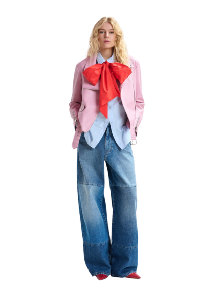 Essentiel Antwerp Blue wide-leg patchwork jeans - Essentiel Antwerp Pants - Colorful Belgian Design - Shop at Luxury Shoes 