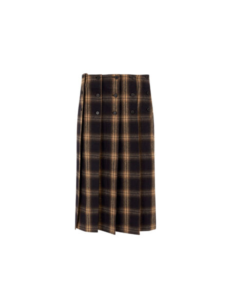 The Attico Brown Shades Midi Skirt - The Attico Skirts - Designed by Gilda Ambrosio & Giorgia Tordini - Shop at Luxury Shoes 