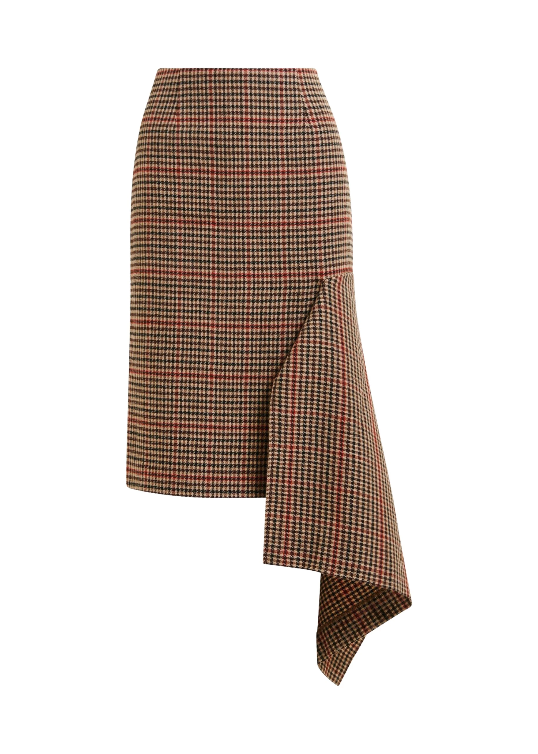 Brown-beige-and-red-checked-wool-blend-draped-midi-pencil-skirt-Essentiel-Antwerp-Skirts-scaled79088_nobg Essentiel Antwerp Brown