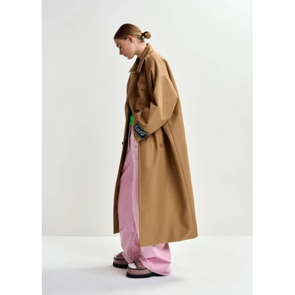 Essentiel Antwerp Brown oversized trenchcoat - Essentiel Antwerp Coats - Colorful Belgian Design - Shop at Luxury Shoes 