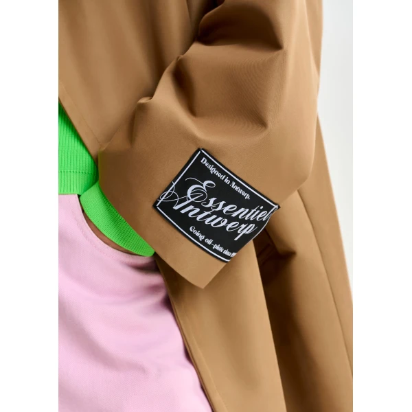 Essentiel Antwerp Brown oversized trenchcoat - Essentiel Antwerp Coats - Colorful Belgian Design - Shop at Luxury Shoes 