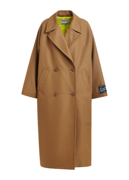 Essentiel Antwerp Brown oversized trenchcoat - Essentiel Antwerp Coats - Colorful Belgian Design - Shop at Luxury Shoes 