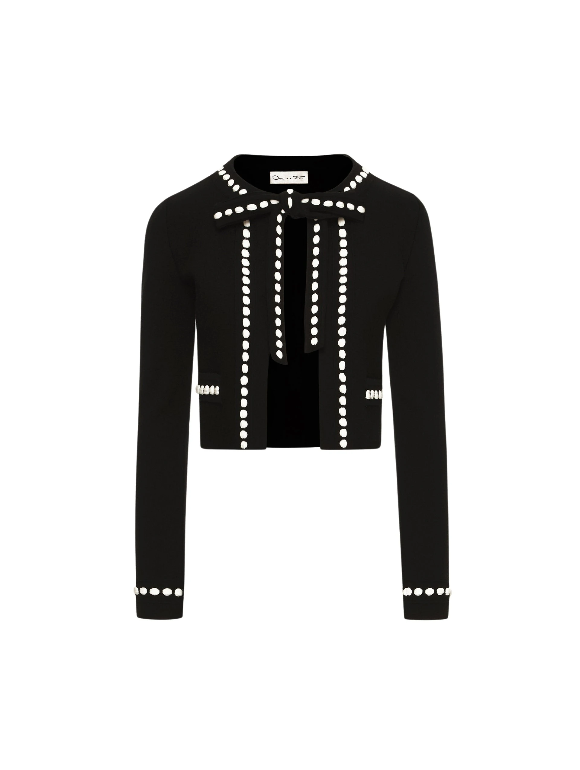 Bubble-Trim-Cardigan-Oscar-de-la-Renta-Knitwear69069_nobg Oscar de la Renta Bubble Trim Cardigan - Oscar de la Renta Knitwear - American Couture - Shop at Luxury Shoes
