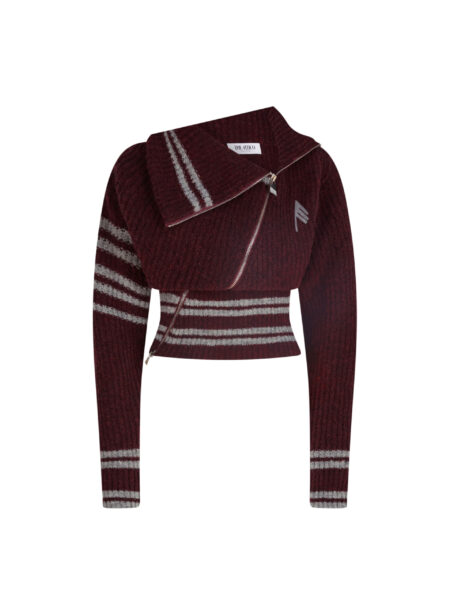 The Attico Burgundy Cardigan - The Attico Knitwear - Designed by Gilda Ambrosio & Giorgia Tordini - Shop at Luxury Shoes 