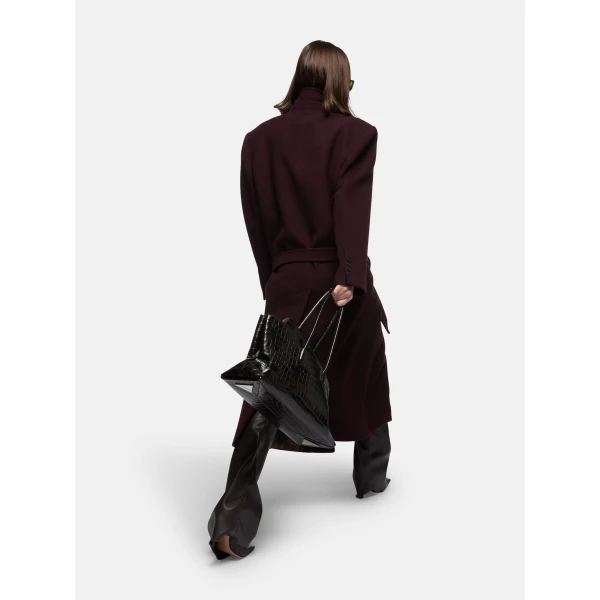 The Attico Burgundy Long Coat - The Attico Coats - Designed by Gilda Ambrosio & Giorgia Tordini - Shop at Luxury Shoes 