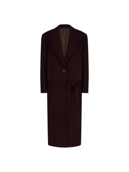 The Attico Burgundy Long Coat - The Attico Coats - Designed by Gilda Ambrosio & Giorgia Tordini - Shop at Luxury Shoes 