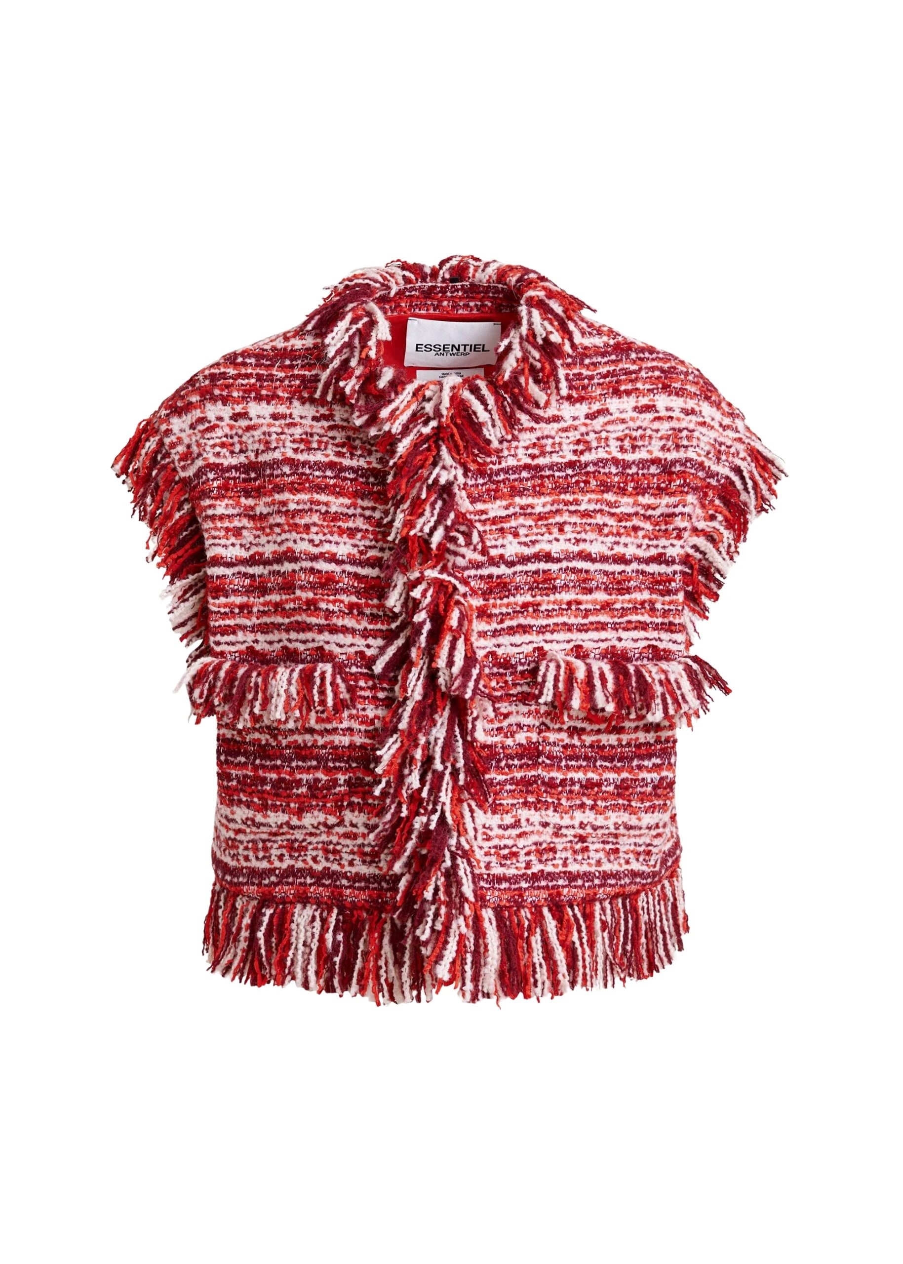 Burgundy-red-and-white-cropped-sleeveless-fringed-wool-blend-boucle-jacket-Essentiel-Antwerp-Jackets-scaled74746_nobg Essentiel Antwerp Burgundy
