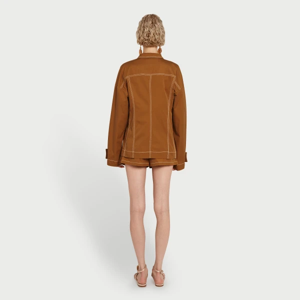 Giambattista Valli Camel Cotton Shorts - Giambattista Valli Shorts - Romantic Couture - Shop at Luxury Shoes 