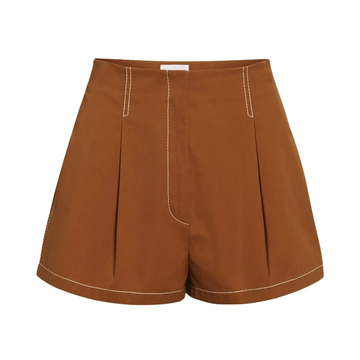 Camel-Cotton-Shorts-Giambattista-Valli-Shorts-790012_nobg Giambattista Valli Camel Cotton Shorts - Giambattista Valli Shorts - Romantic Couture - Shop at Luxury Shoes