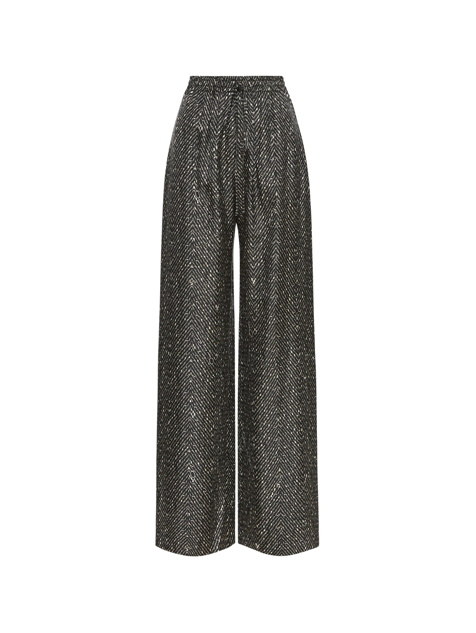 Chevron-Silk-Twill-Drawstring-Pant-Oscar-de-la-Renta-Pants17310_nobg Oscar de la Renta Chevron Silk Twill Drawstring Pant - Oscar de la Renta Pants - American Couture - Shop at Luxury Shoes