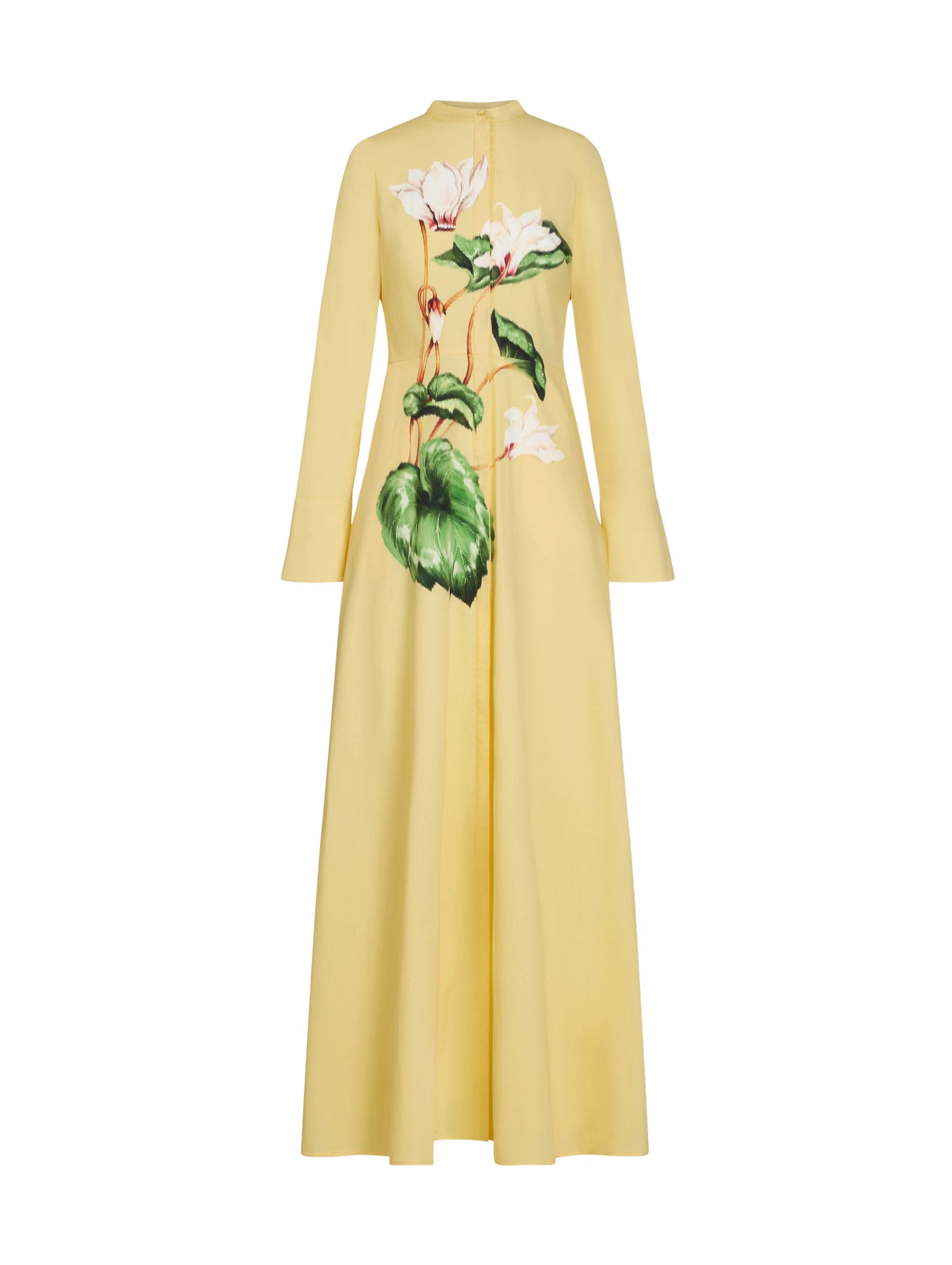 Chine-Cyclamen-Cotton-Poplin-Caftan-Oscar-de-la-Renta-Dresses67367_nobg Oscar de la Renta Chiné Cyclamen Cotton Poplin Caftan - Oscar de la Renta Dresses - American Couture - Shop at Luxury Shoes