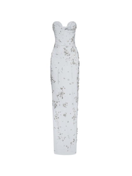 Oscar de la Renta Crystal Cluster Embroidered Strapless Gown - Oscar de la Renta Dresses - American Couture - Shop at Luxury Shoes 