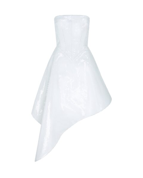 David Koma Asymmetric Hem Sequin Midi Dress