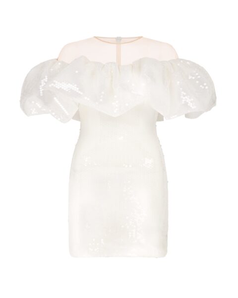 David Koma Puff Top Detail Sequin Mini Dress