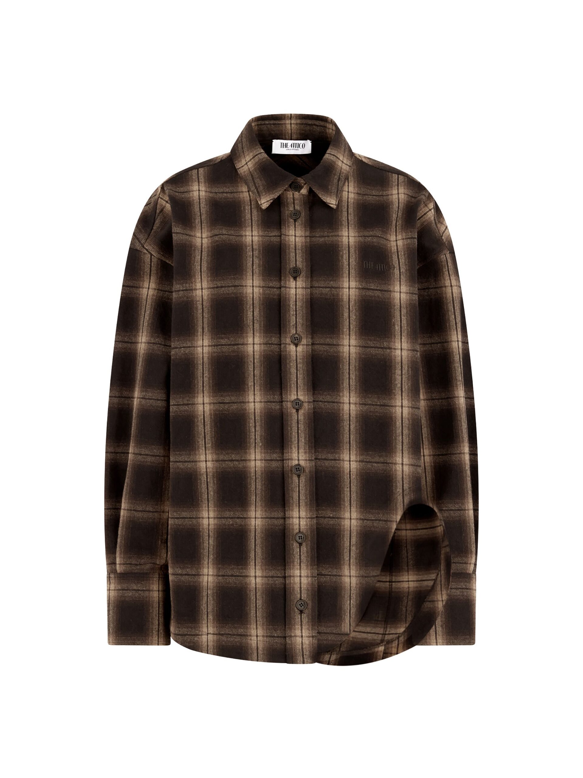 The Attico 'Diana'' Brown Shades Shirt - The Attico Tops - Designed by Gilda Ambrosio & Giorgia Tordini - Shop at Luxury Shoes The Attico 'Diana'' Brown Shades Shirt - The Attico Tops - Designed by Gilda Ambrosio & Giorgia Tordini - Shop at Luxury Shoes