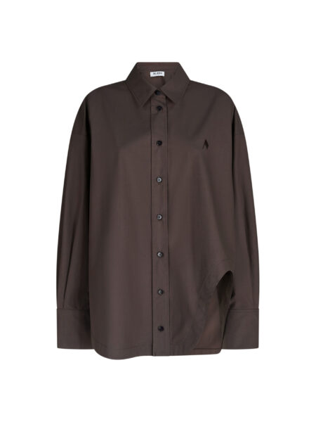 The Attico 'Diana'' Dark Brown Shirt - The Attico Tops - Designed by Gilda Ambrosio & Giorgia Tordini - Shop at Luxury Shoes 