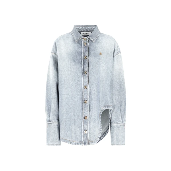 The Attico "Diana'' Sky Blue Shirt Jacket - The Attico Jackets - Designed by Gilda Ambrosio & Giorgia Tordini - Shop at Luxury Shoes 