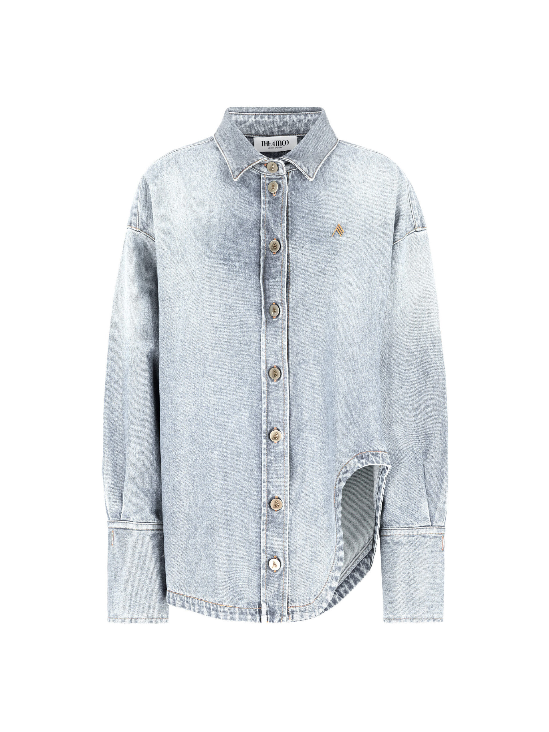 The Attico "Diana'' Sky Blue Shirt Jacket - The Attico Jackets - Designed by Gilda Ambrosio & Giorgia Tordini - Shop at Luxury Shoes 