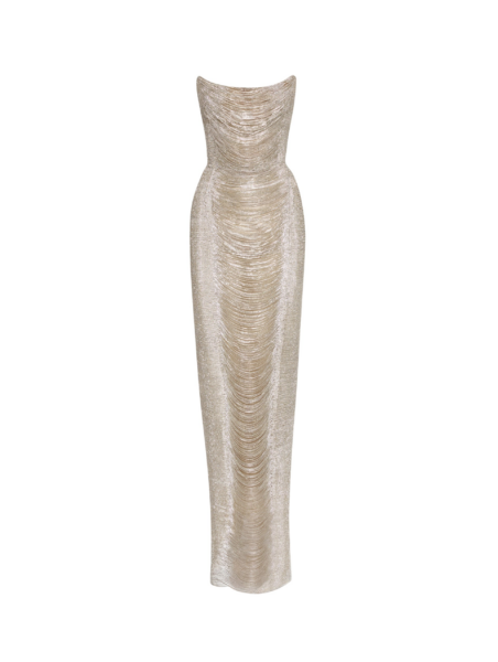 Oscar de la Renta Draped Crystal Chain Gown - Oscar de la Renta Dresses - American Couture - Shop at Luxury Shoes 