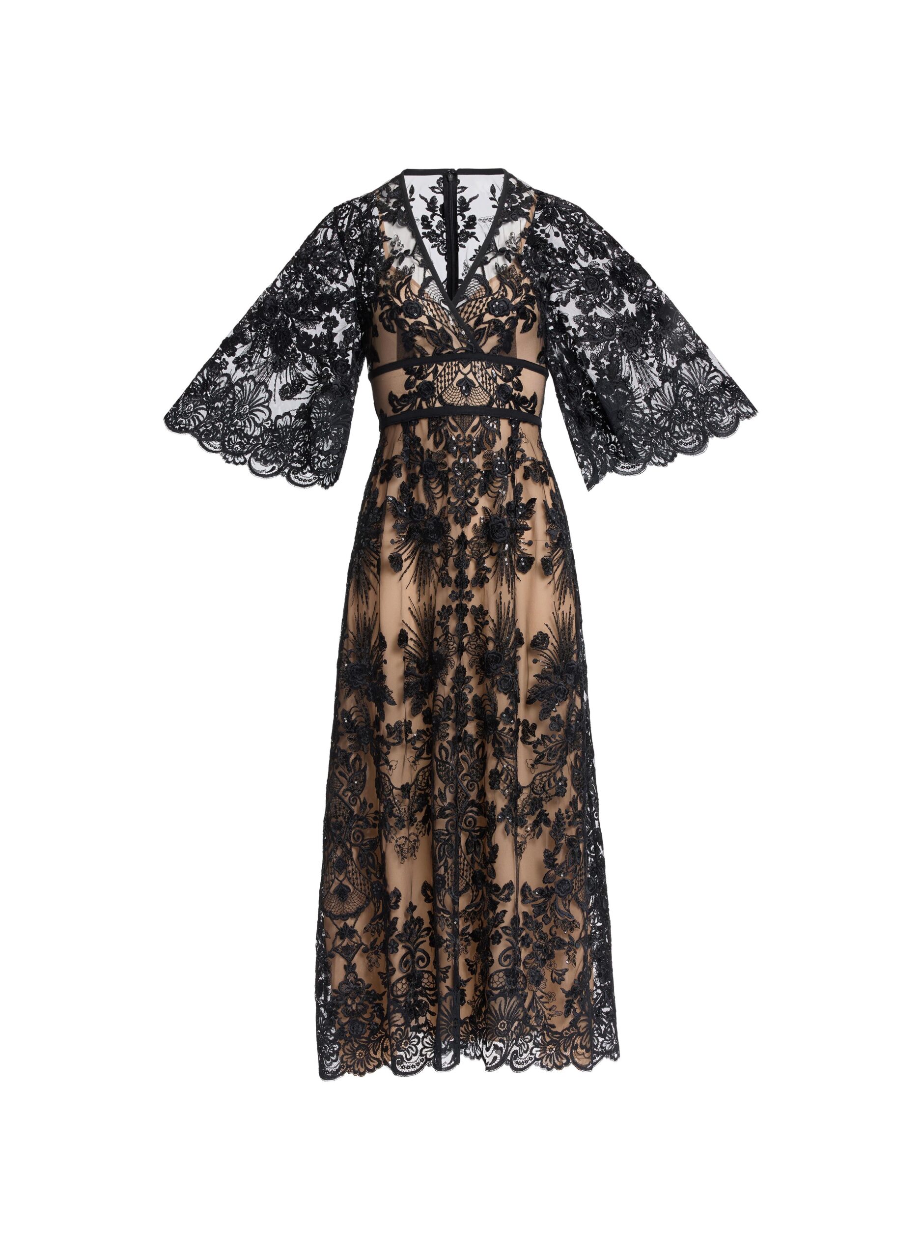 Elie Saab Sequin Embroidered Lace Dress Elie Saab Sequin Embroidered Lace Dress in Black featuring – Luxury Designer Fashion at Luxury Shoes .