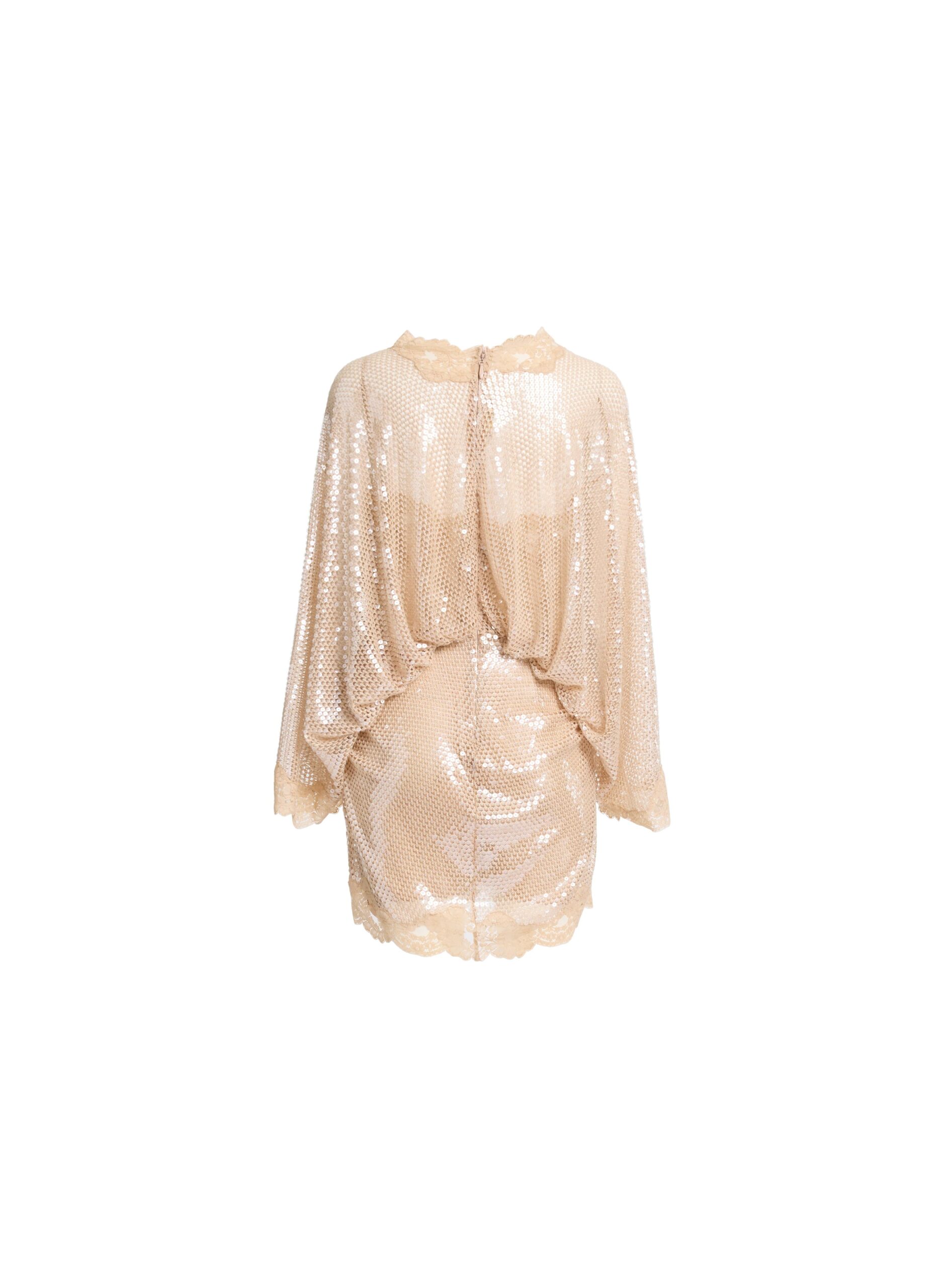 Elie Saab Sequined Mesh Dress Elie Saab Sequined Mesh Dress in Beige featuring – Luxury Designer Fashion at Luxury Shoes .