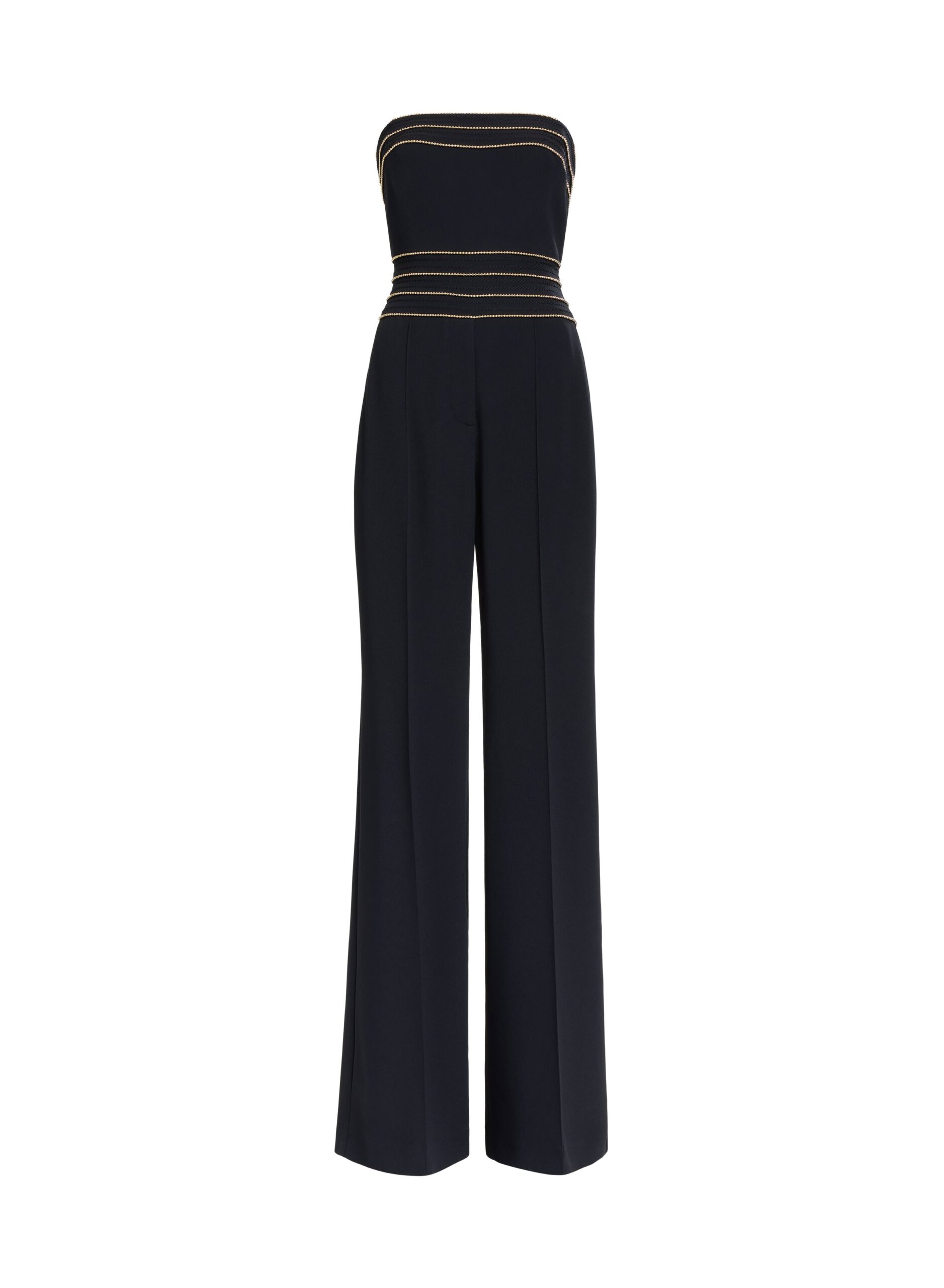 Elie Saab Trim Embellished Cady Jumpsuit Elie Saab Trim Embellished Cady Jumpsuit in Black featuring – Luxury Designer Fashion at Luxury Shoes .
