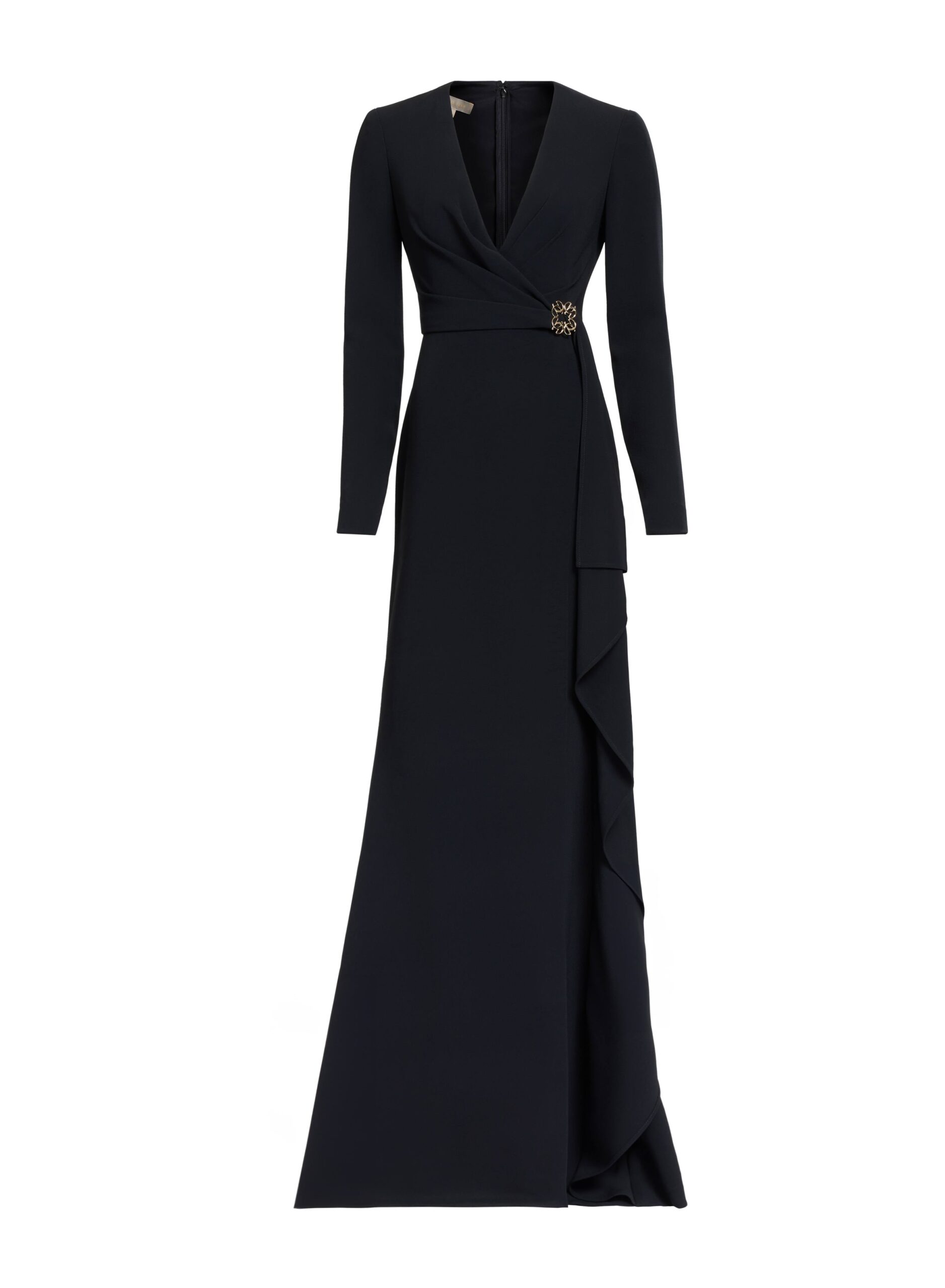 Elie Saab V-Neck Cady Dress Elie Saab V-Neck Cady Dress in Black featuring – Luxury Designer Fashion at Luxury Shoes .