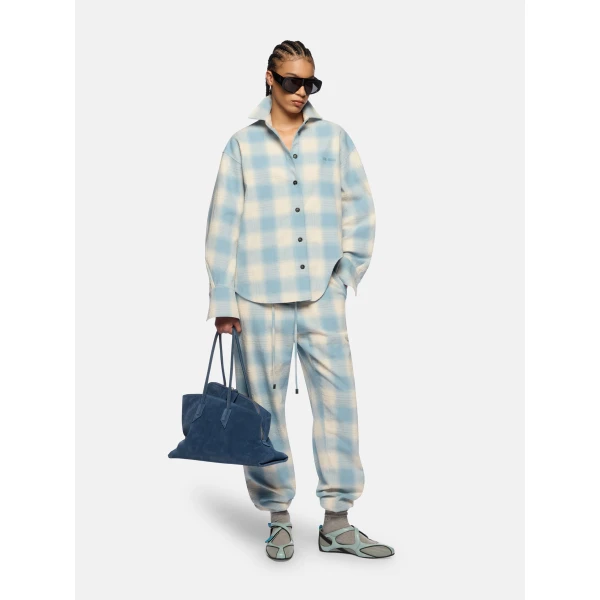 The Attico 'Eliza'' Light Blue And White Shirt - The Attico Tops - Designed by Gilda Ambrosio & Giorgia Tordini - Shop at Luxury Shoes 