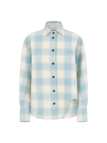 The Attico 'Eliza'' Light Blue And White Shirt - The Attico Tops - Designed by Gilda Ambrosio & Giorgia Tordini - Shop at Luxury Shoes 