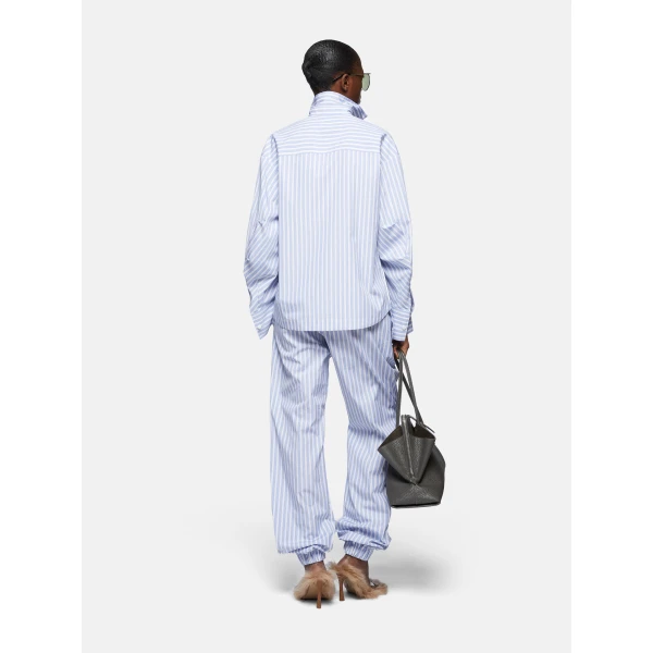 The Attico "Eliza'' White And Navy Blue Shirt - The Attico Tops - Designed by Gilda Ambrosio & Giorgia Tordini - Shop at Luxury Shoes 