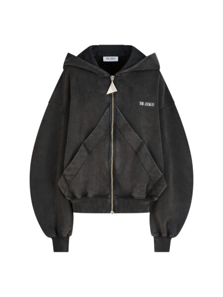 The Attico Faded Black Sweatshirt - The Attico Tops - Designed by Gilda Ambrosio & Giorgia Tordini - Shop at Luxury Shoes 