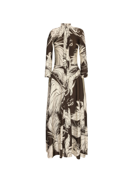 Oscar de la Renta Feather Jersey Dress - Oscar de la Renta Dresses - American Couture - Shop at Luxury Shoes 
