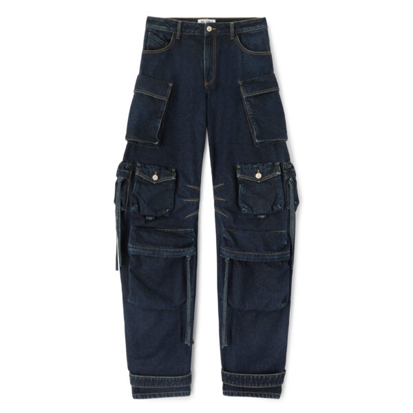 The Attico 'Fern'' Dark Blue Long Pants - The Attico Pants - Designed by Gilda Ambrosio & Giorgia Tordini - Shop at Luxury Shoes 