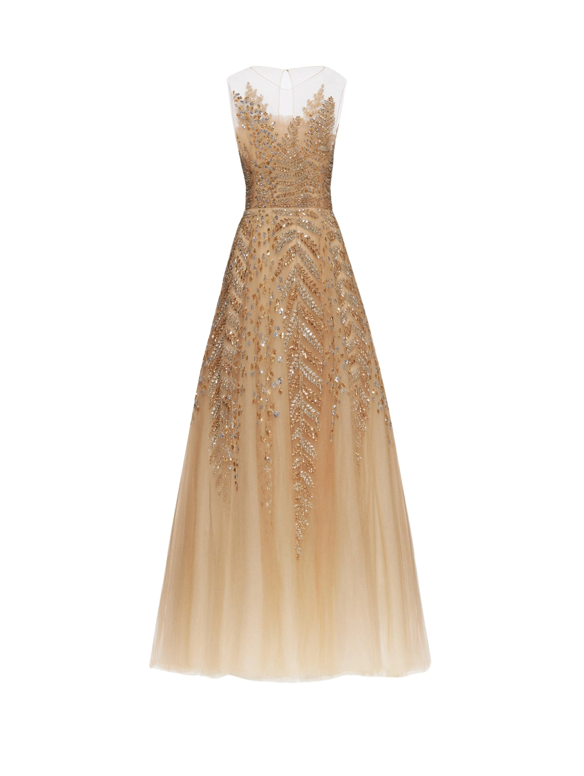 Fern-Embroidered-Illusion-Cocktail-Dress-Oscar-de-la-Renta-Dresses72819_nobg Oscar de la Renta Fern Embroidered Illusion Cocktail Dress - Oscar de la Renta Dresses - American Couture - Shop at Luxury Shoes